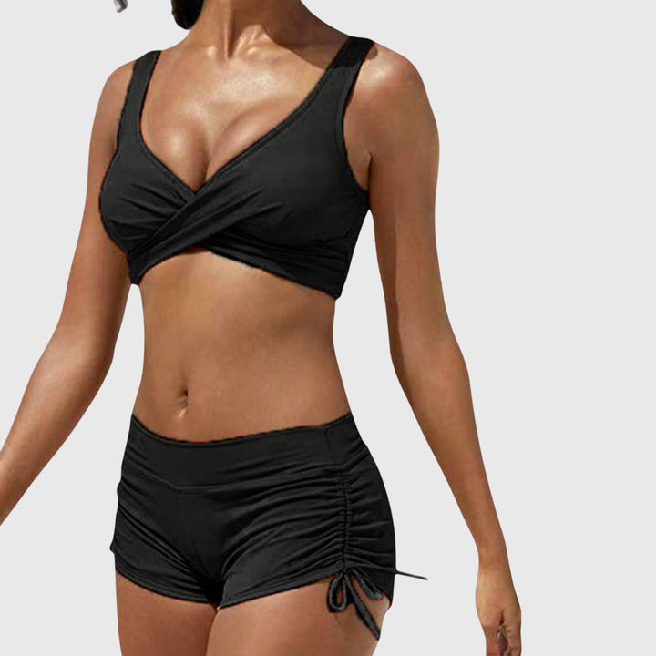 Dagny – Mönstrad bikini med korsad topp
