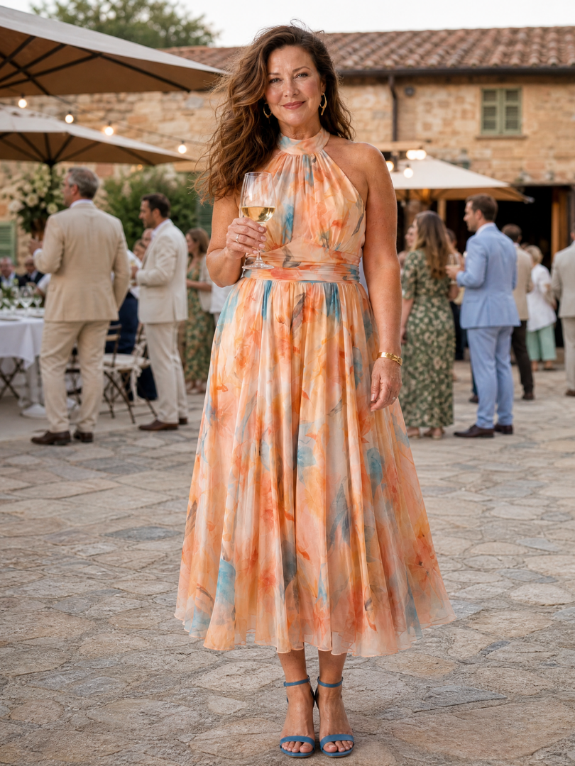 Elin – Mjuk halter midi-klänning