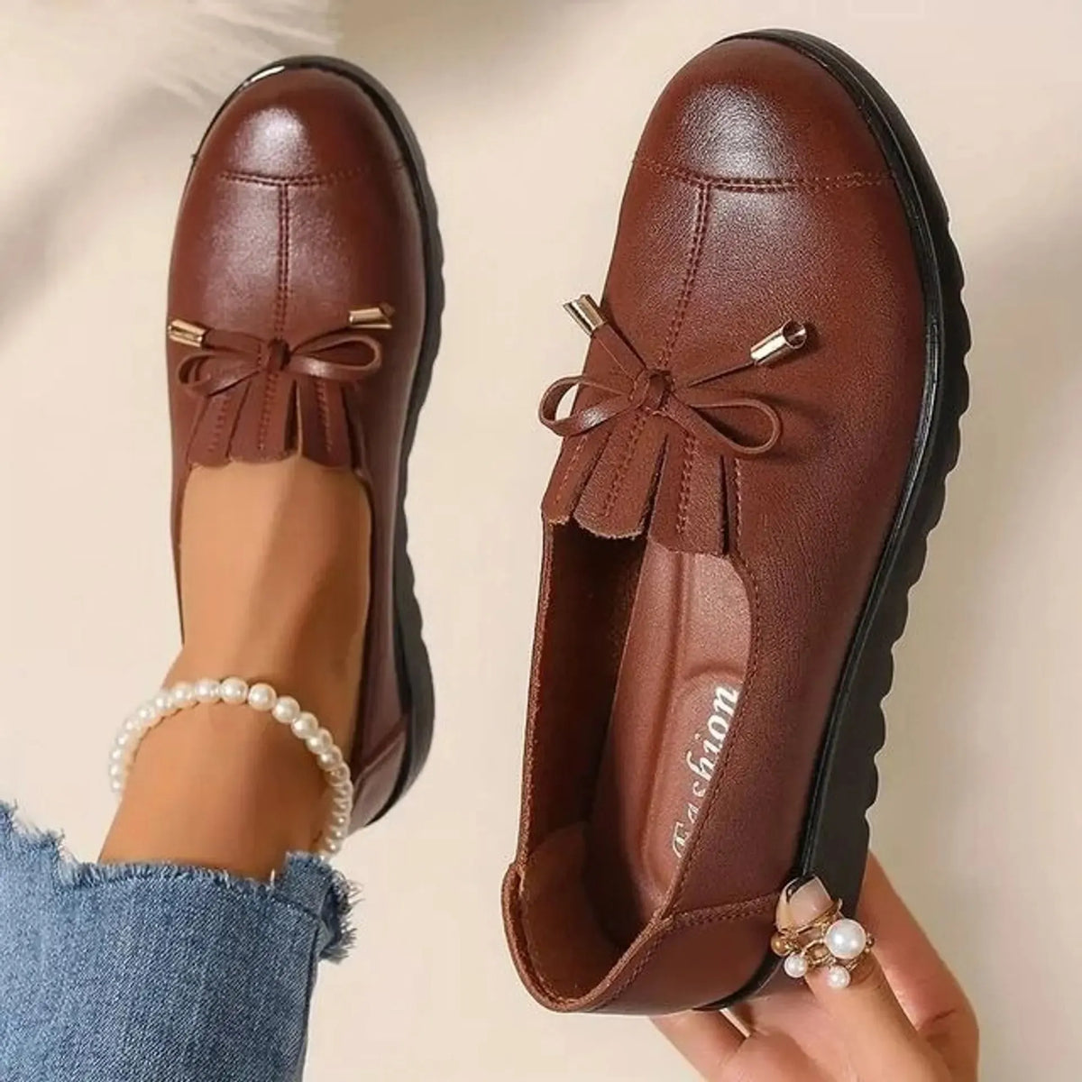 Malin – Bekväma loafers med rosettdetalj