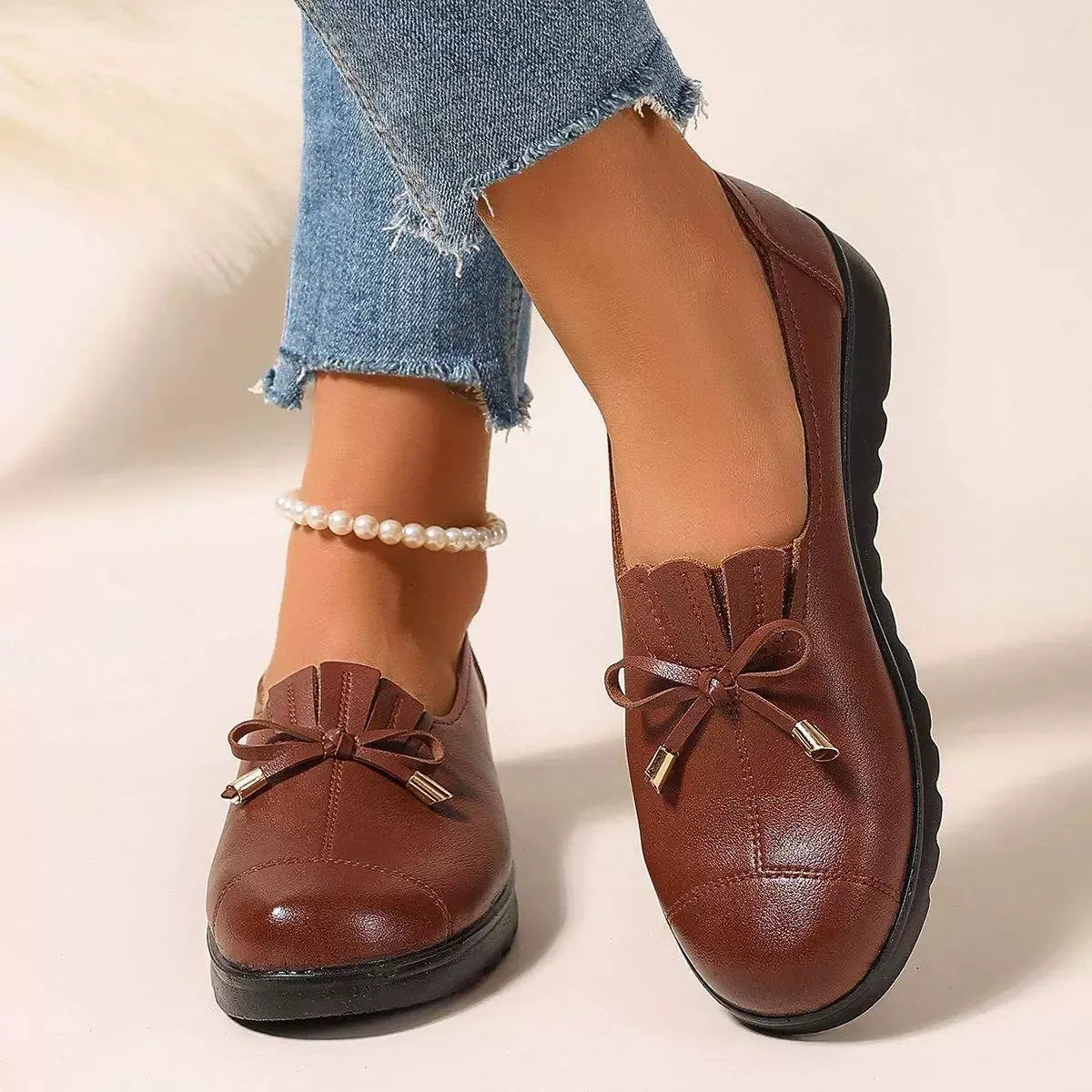 Malin – Bekväma loafers med rosettdetalj