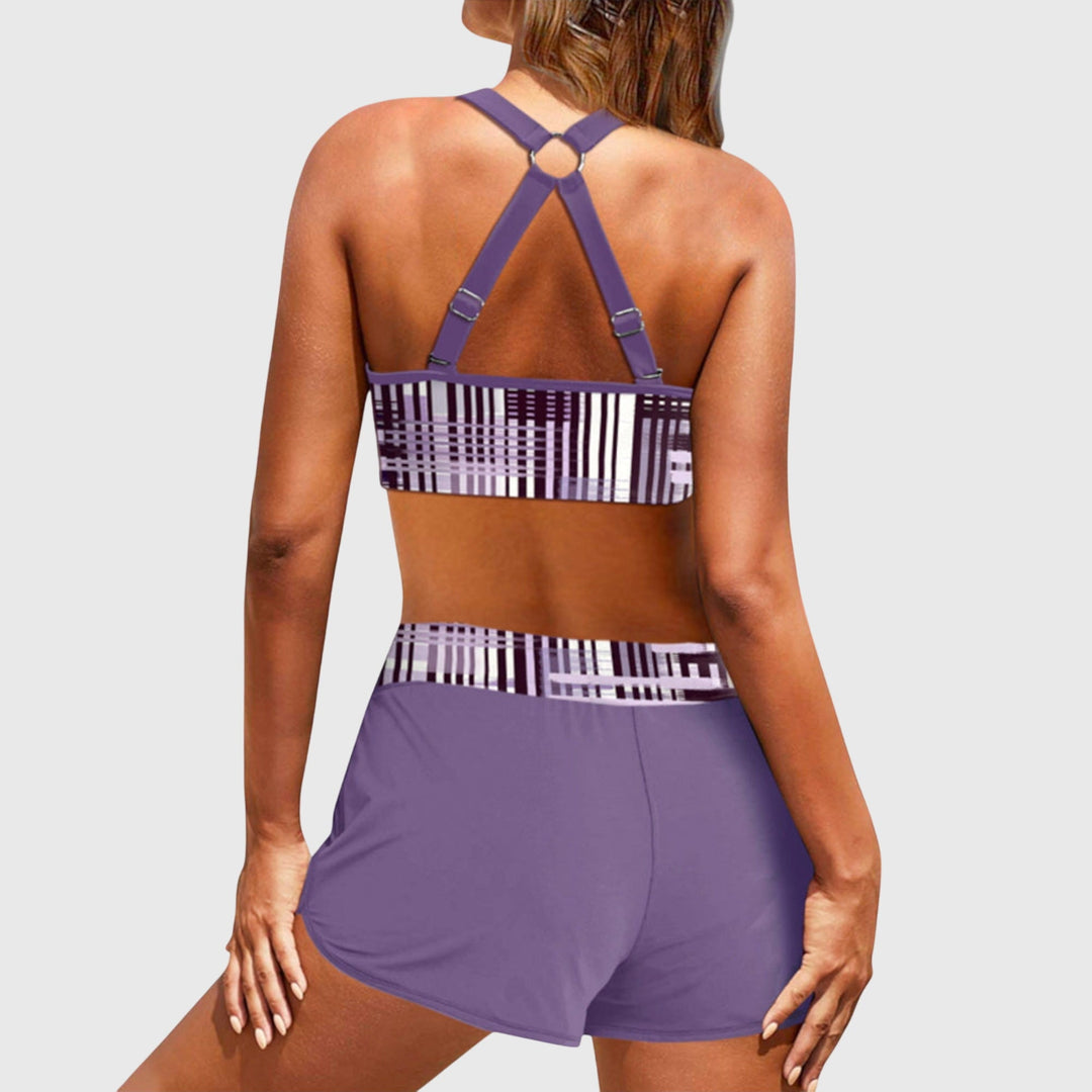 Asta – Bikini med shorts och mönstrad topp