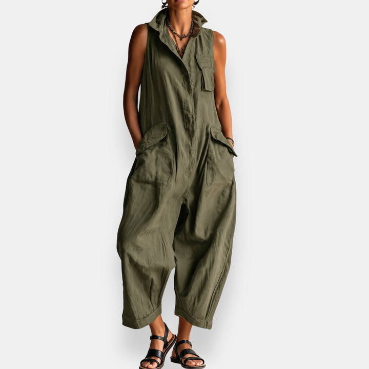 Emelie – Ärmlös jumpsuit med cargofickor