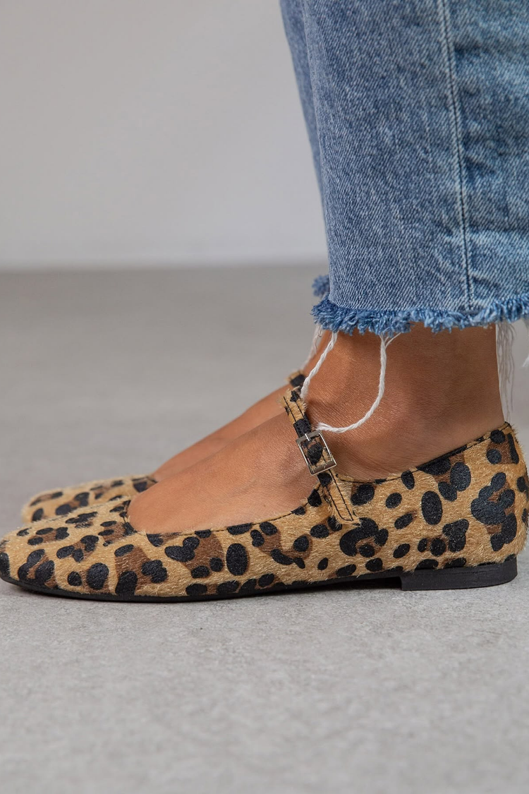 Selma – Ballerina med leopardmönster och spänne
