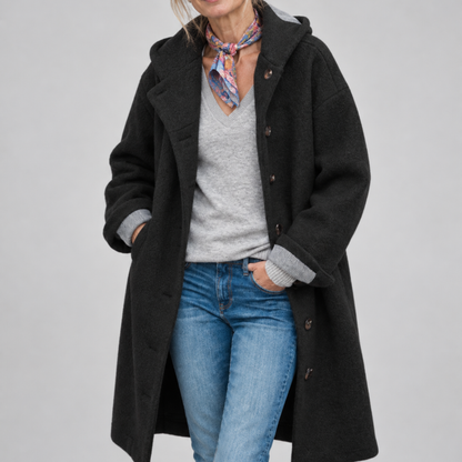 Stella – Luvkappa med knappar och fickor