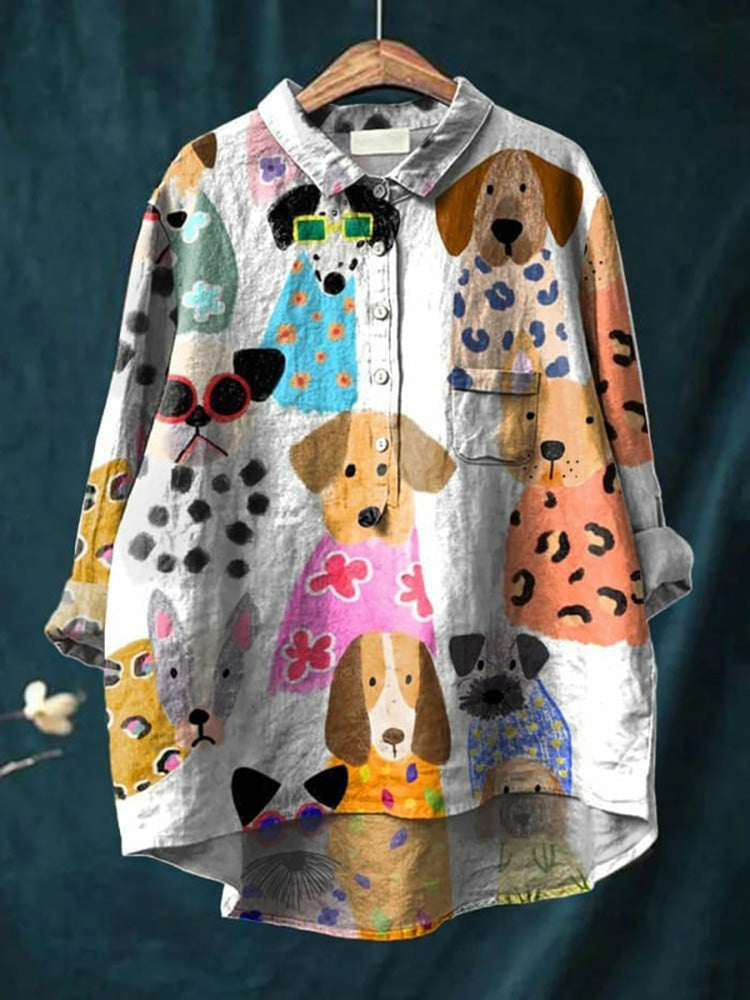 Judit – T-shirt med illustrerat djurtryck