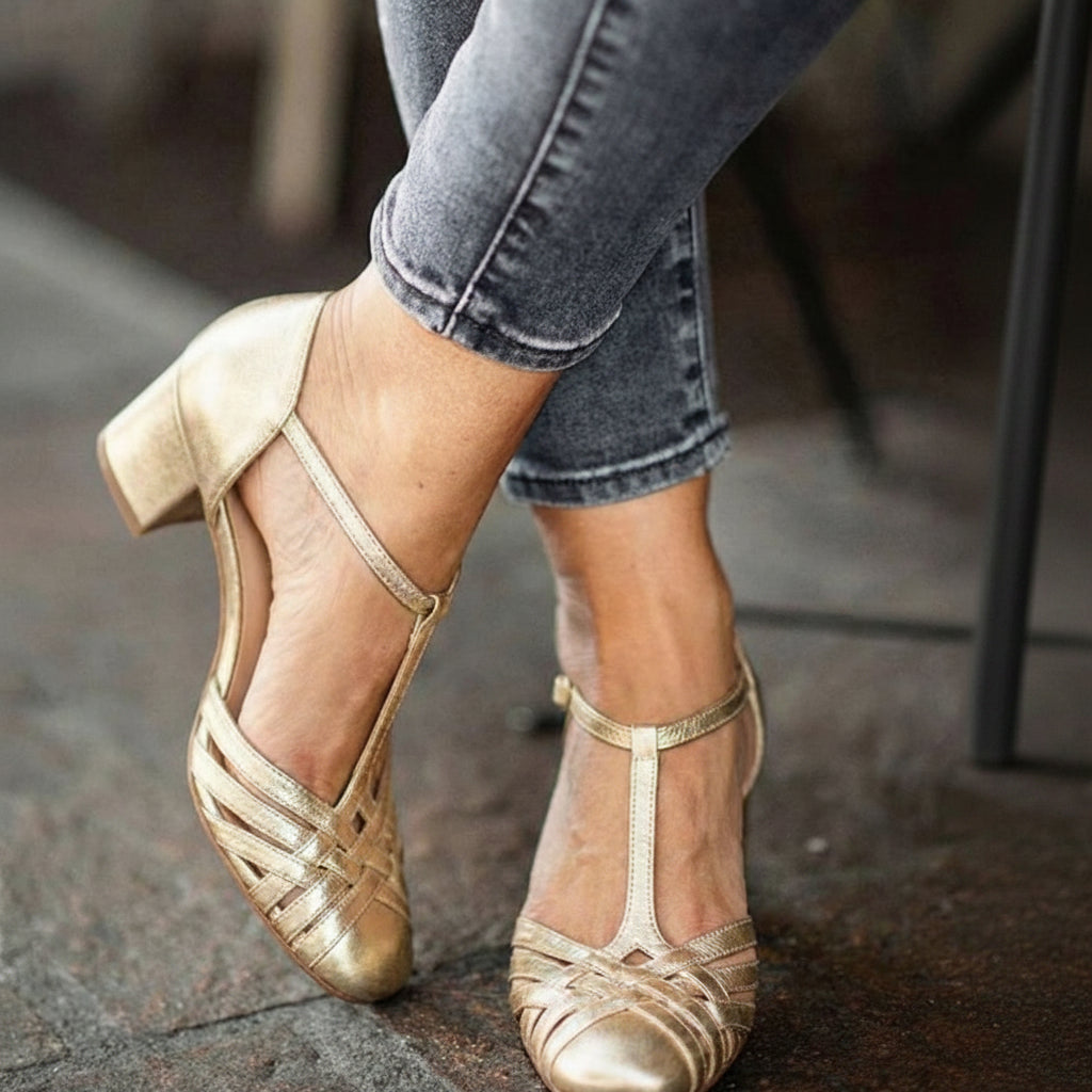 Berit – Eleganta Mary Jane-pumps med blockklack