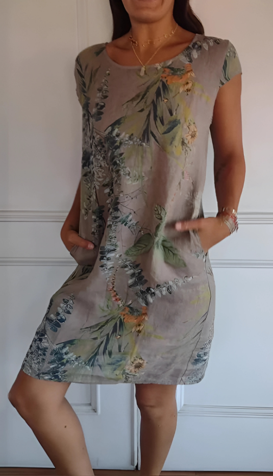 Berit – Lös tryckt klänning