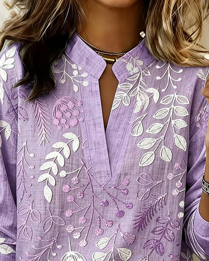 Sissela – Blus med botaniskt mönster