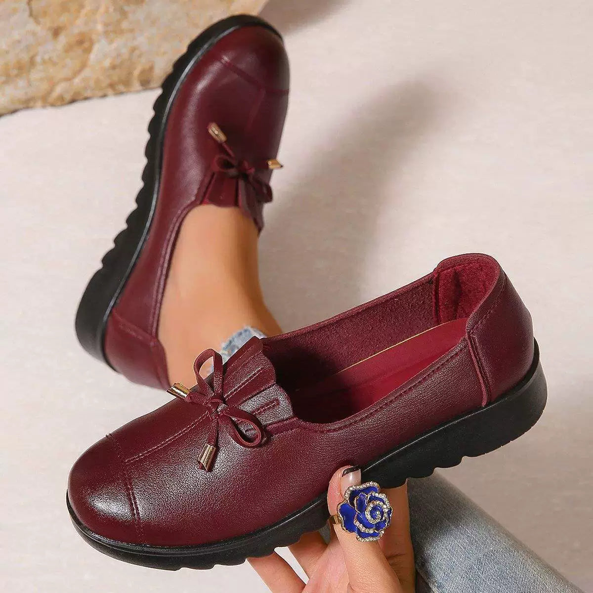 Malin – Bekväma loafers med rosettdetalj