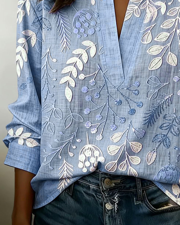 Sissela – Blus med botaniskt mönster