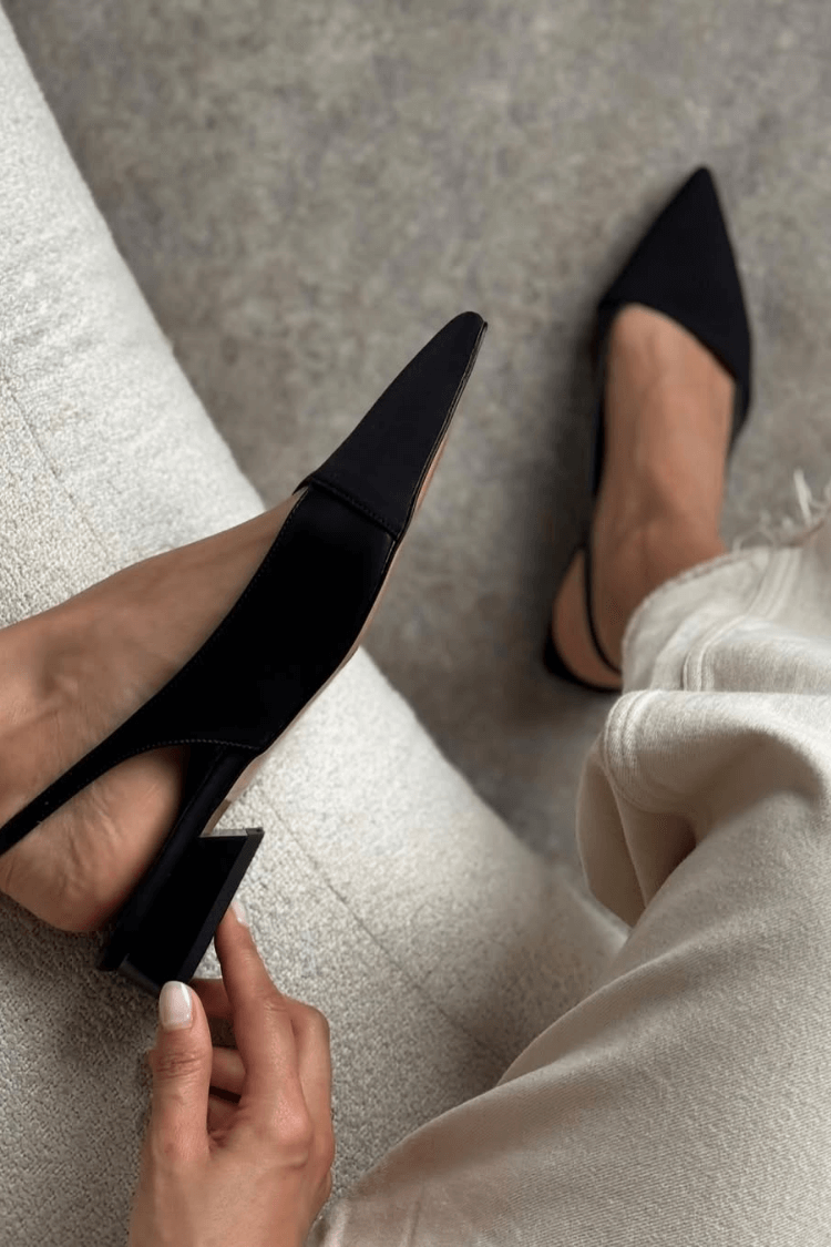 Elin – Spetsig slingback-ballerina
