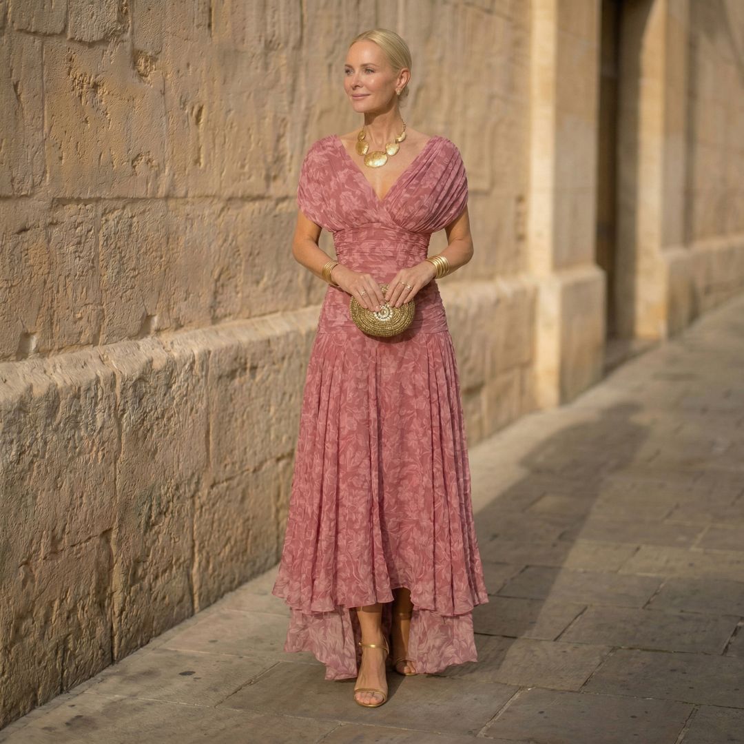 Hedvig – Elegant midiklänning med plisserad kjol