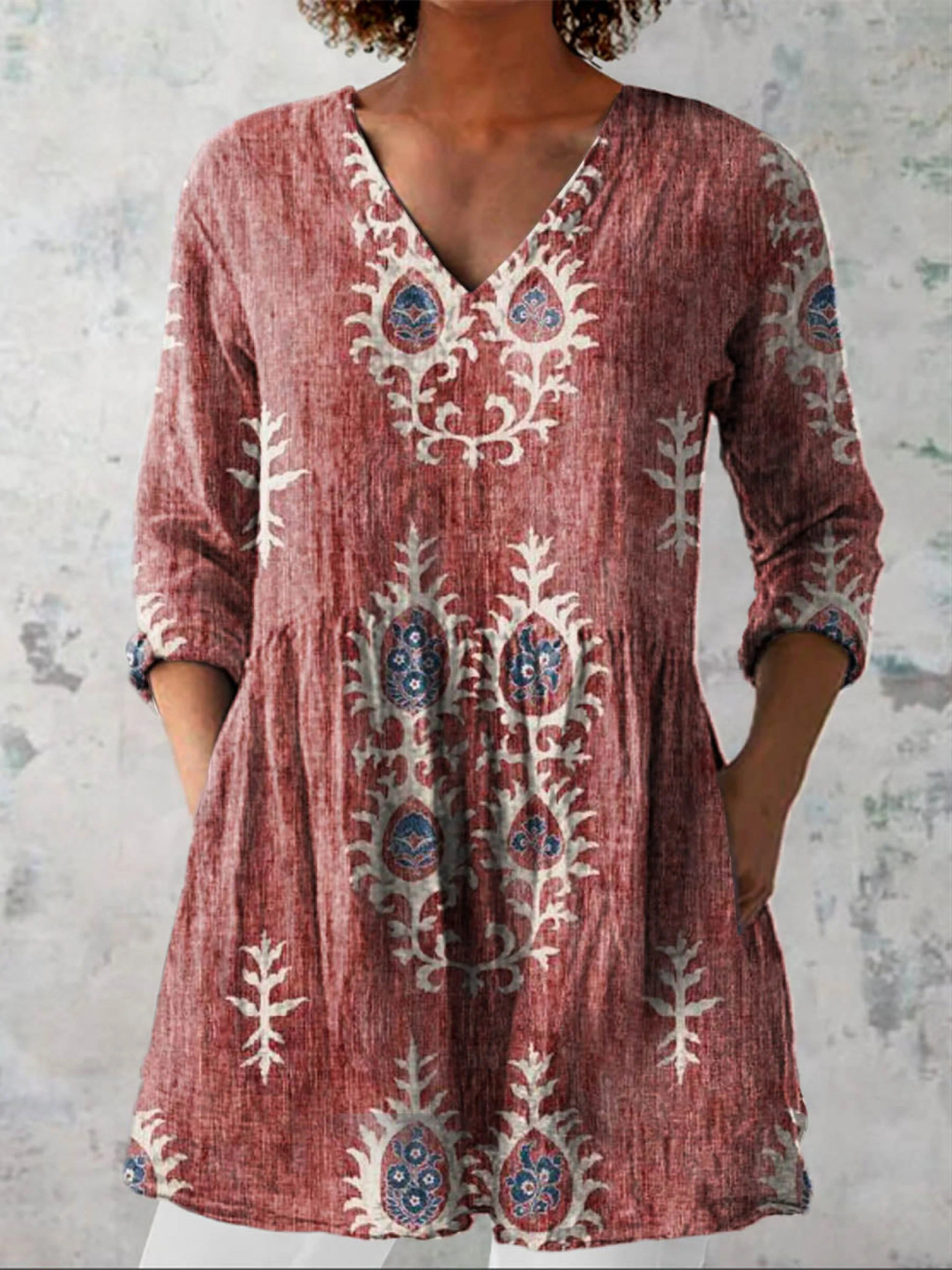 Edit – Lång blus med v-ringning