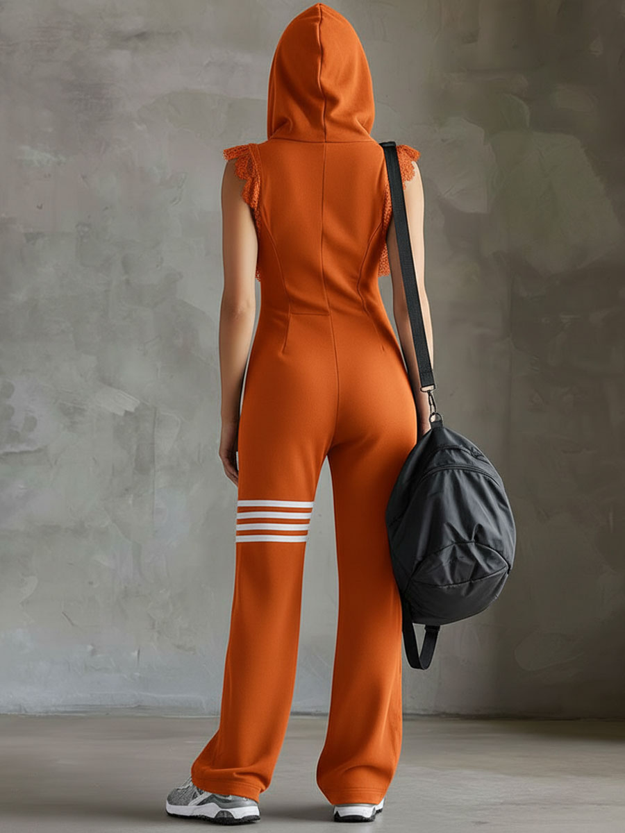Elna – Avslappnad jumpsuit med huva och dragkedja