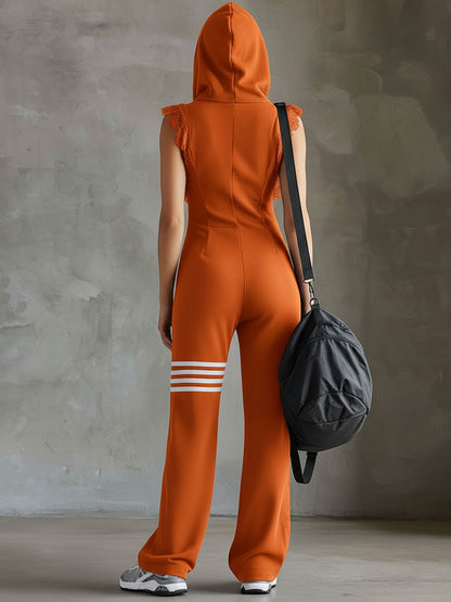 Elna – Avslappnad jumpsuit med huva och dragkedja
