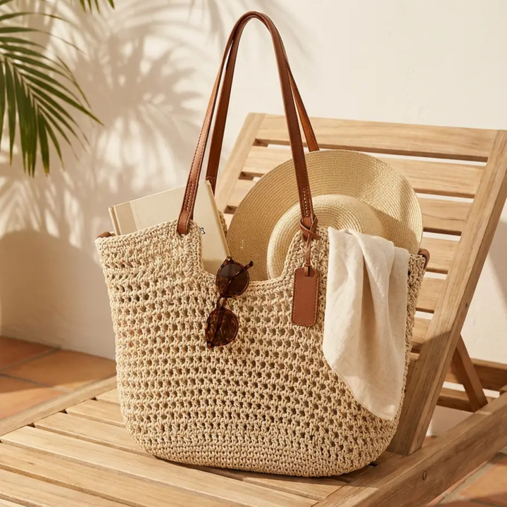 Vilma – Handvävd toteväska i virkad design