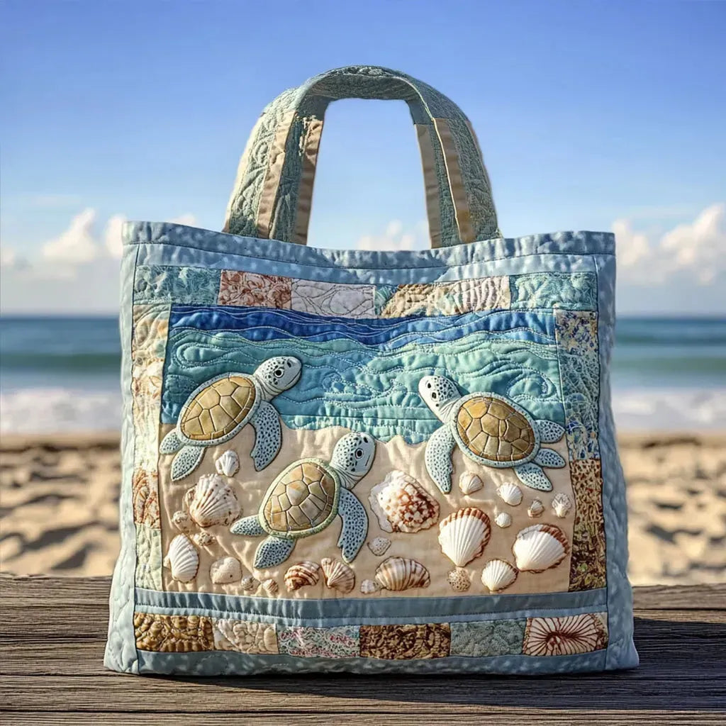 Solveig – Quiltad toteväska med havsmotiv
