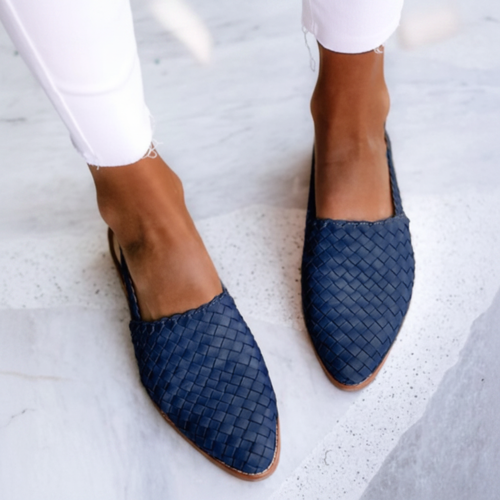 Disa – Flätad slingback-sandal i läder