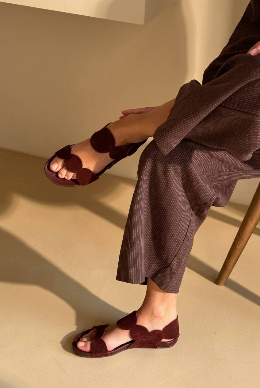 Magdalena – Platta sandaler med smällkantad rem