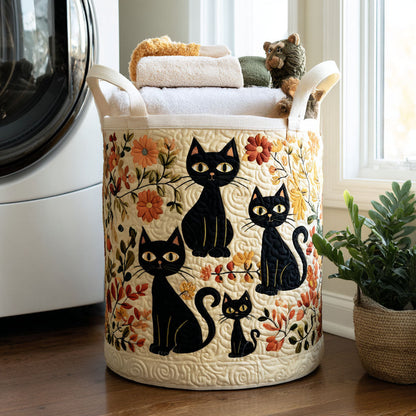 Vendela – Quiltad förvaringskorg med kattmotiv