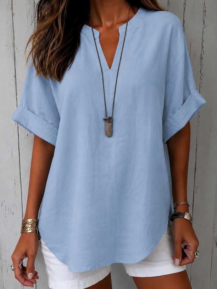 Katarina – Kortärmad blus i enkel elegant stil