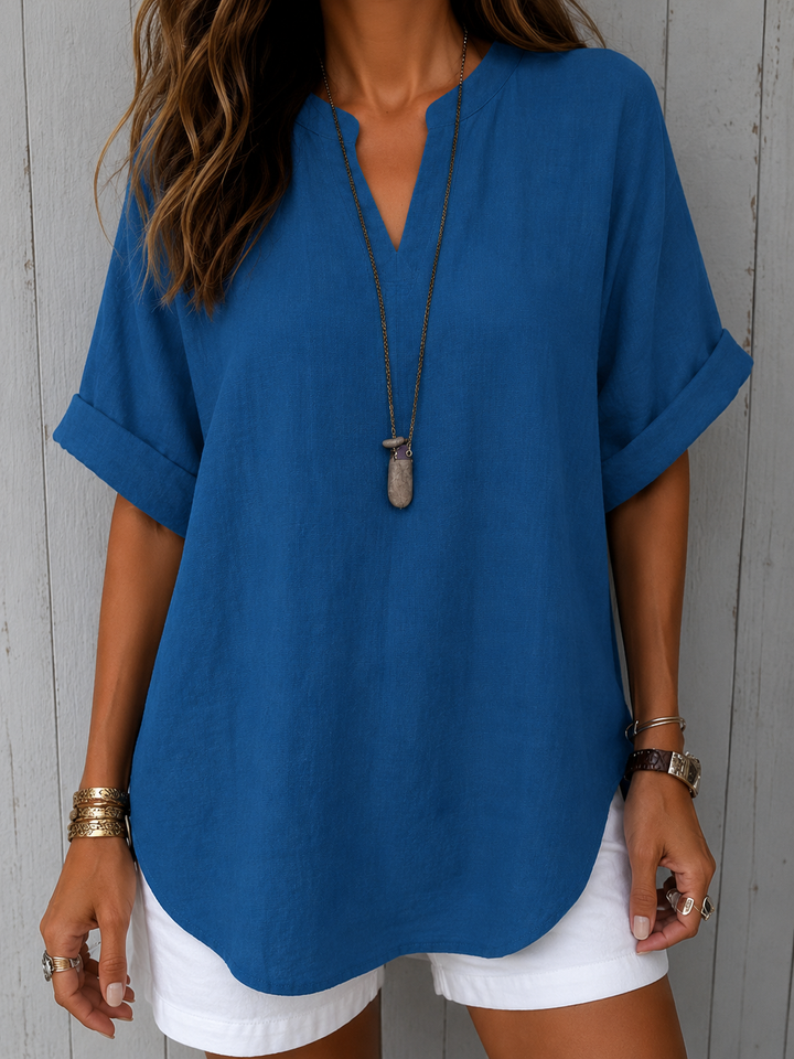 Katarina – Kortärmad blus i enkel elegant stil