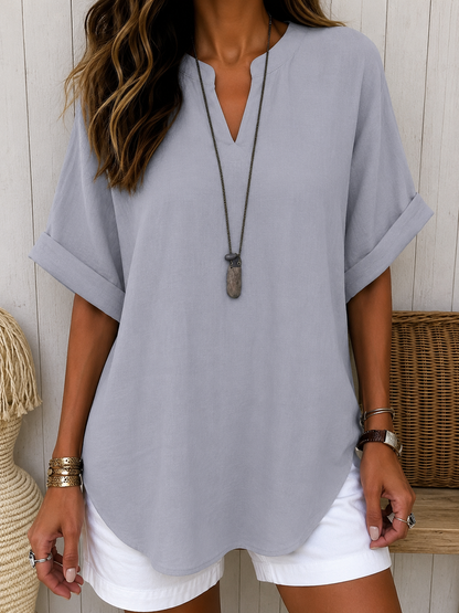 Katarina – Kortärmad blus i enkel elegant stil