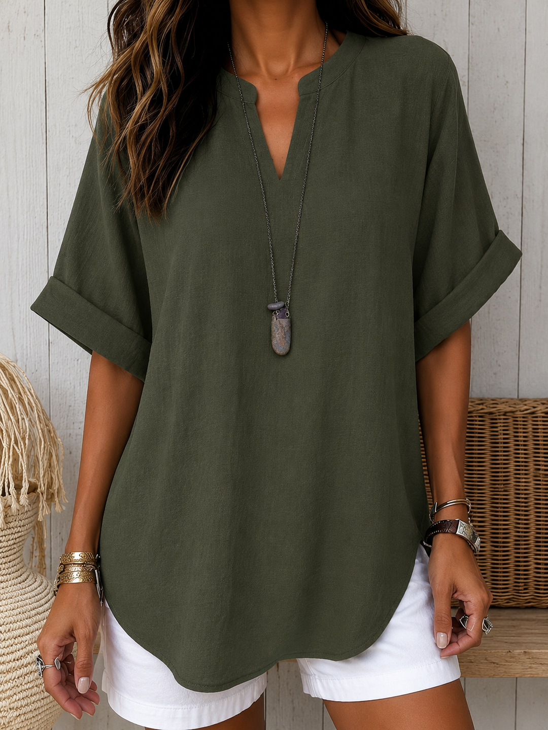 Katarina – Kortärmad blus i enkel elegant stil