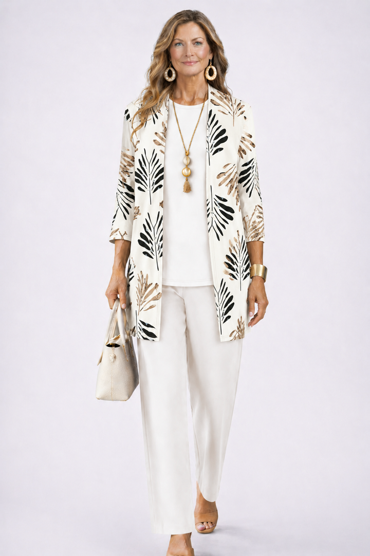 Josefin – Elegant tredelat set med bladmönster