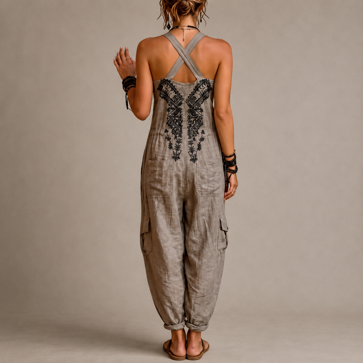 Vivien – Broderad boho-jumpsuit