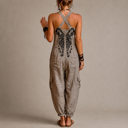 Beda – Bohemisk haremsjumpsuit med broderi