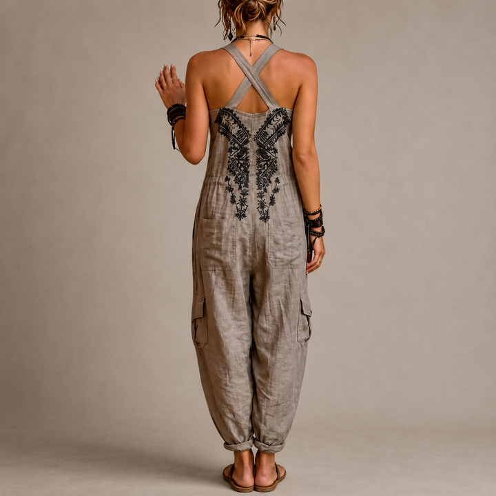 Beda – Bohemisk haremsjumpsuit med broderi