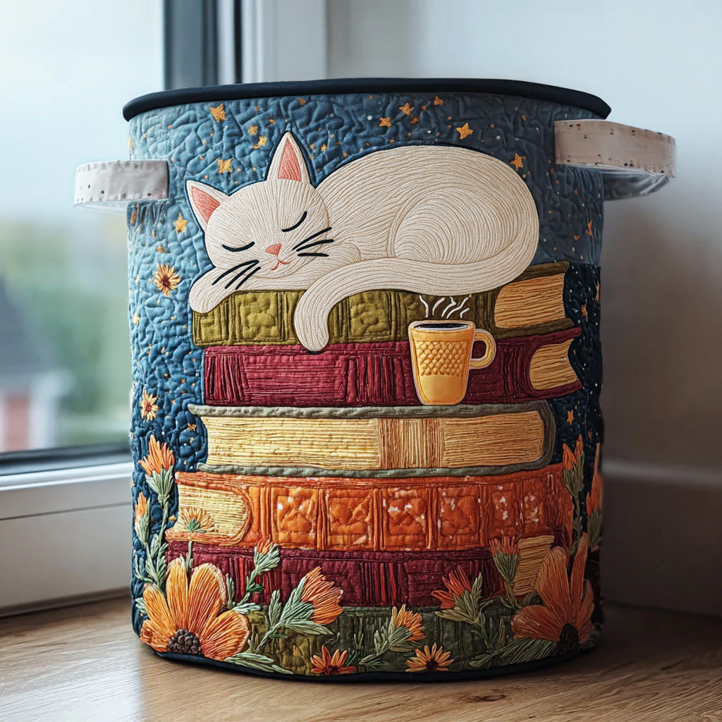 Edit – Quiltad förvaringskorg med kattmotiv