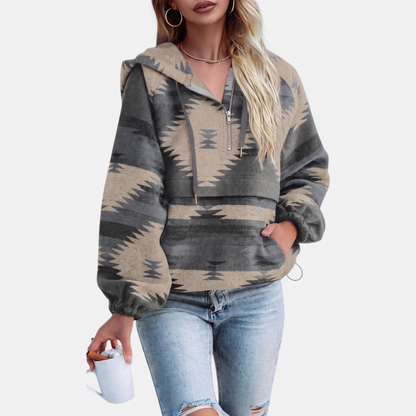 Emma – Oversized huvtröja med grafiskt mönster