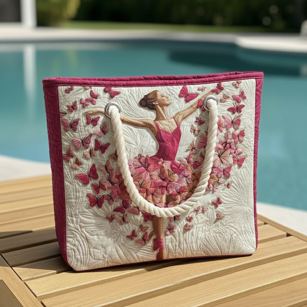 Mikaela – Quiltad toteväska med ballerinmotiv