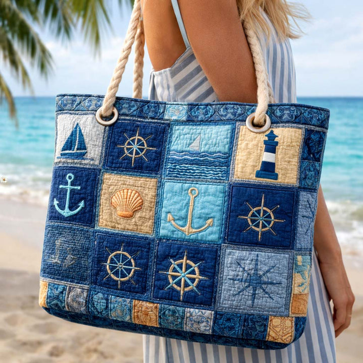 Johanna – Quiltad toteväska med nautiskt mönster