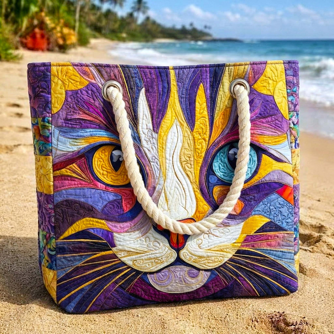 Irma – Quiltad toteväska med kattmotiv