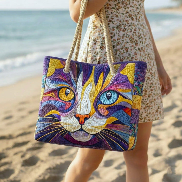 Irma – Quiltad toteväska med kattmotiv