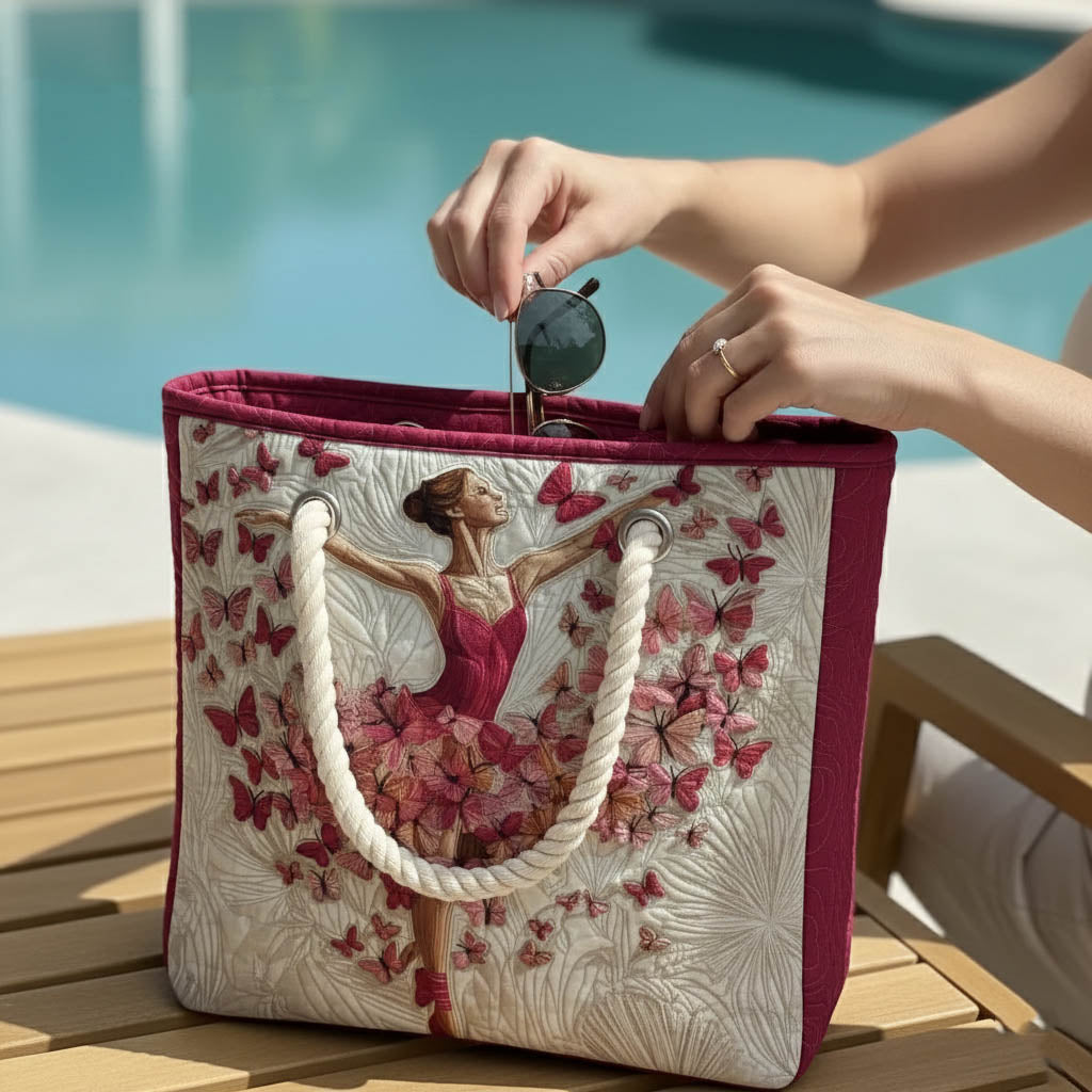 Mikaela – Quiltad toteväska med ballerinmotiv