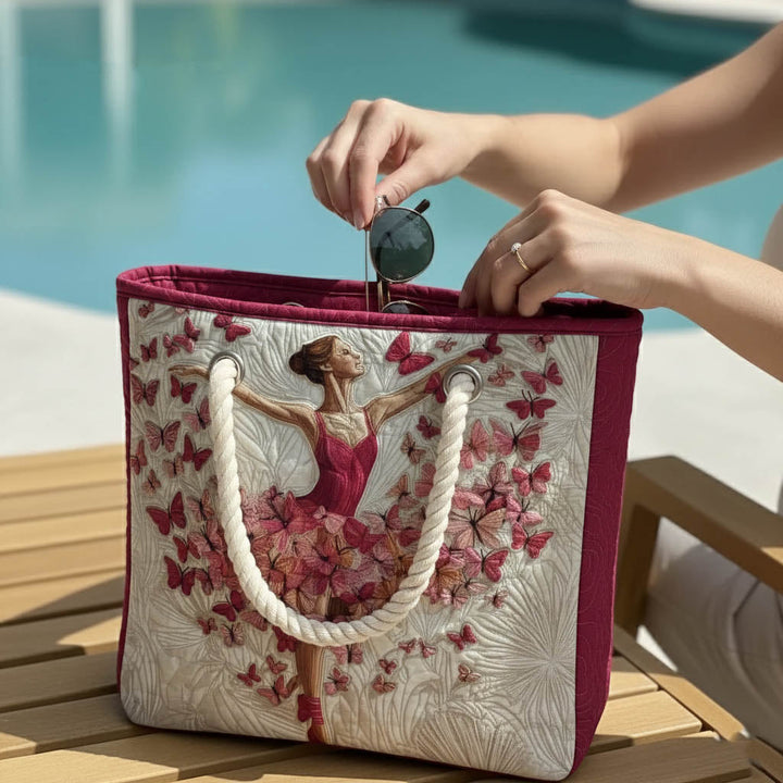 Mikaela – Quiltad toteväska med ballerinmotiv