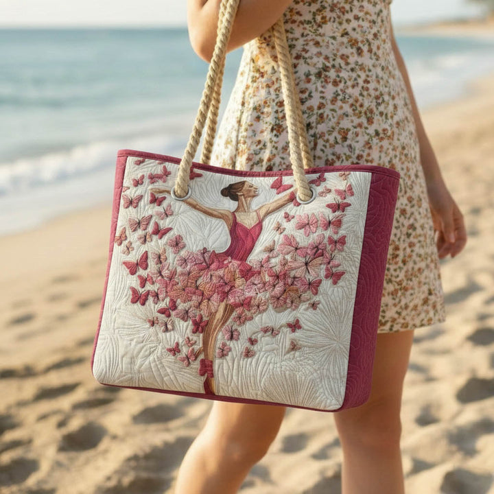Mikaela – Quiltad toteväska med ballerinmotiv