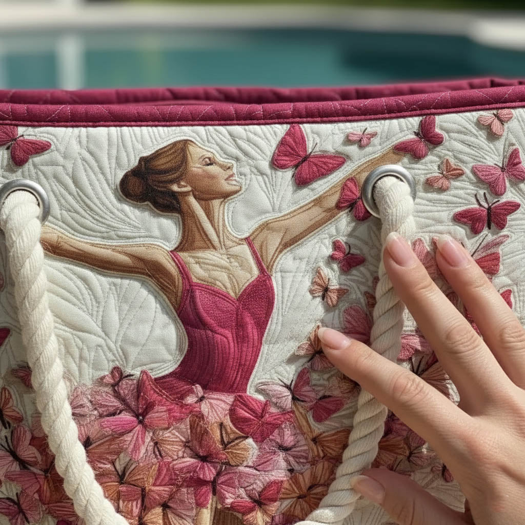 Mikaela – Quiltad toteväska med ballerinmotiv