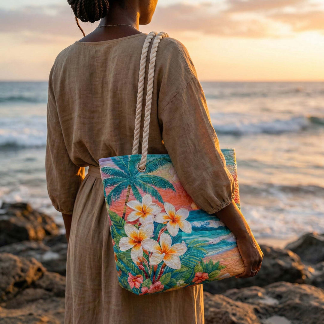 Siv – Quiltad toteväska med tropiskt motiv