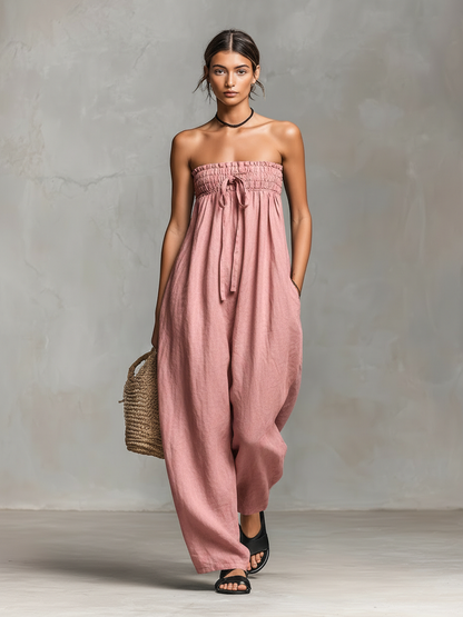 Marianne – Rymlig jumpsuit med bandeaukrage