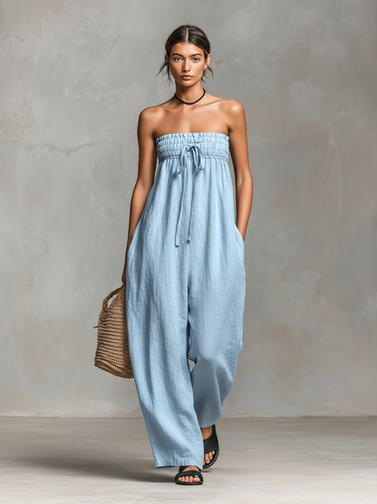 Marianne – Rymlig jumpsuit med bandeaukrage
