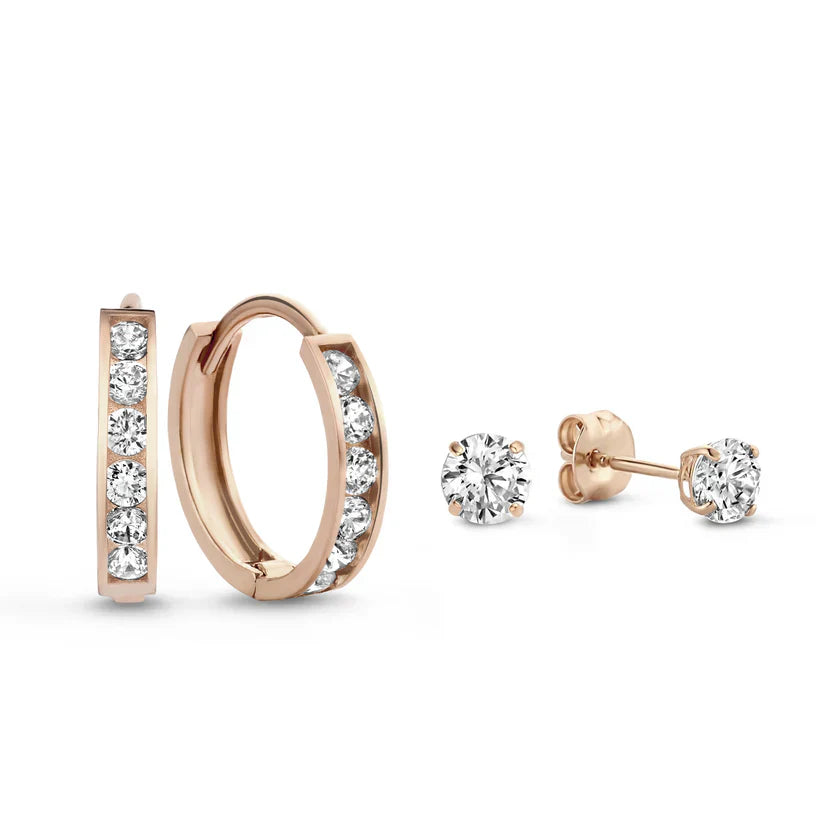 Birgitta – elegant set med guldstenörhängen