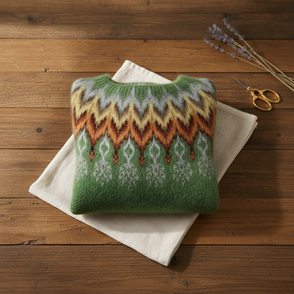 Maja – Mjuk stickad tröja med folklormönster