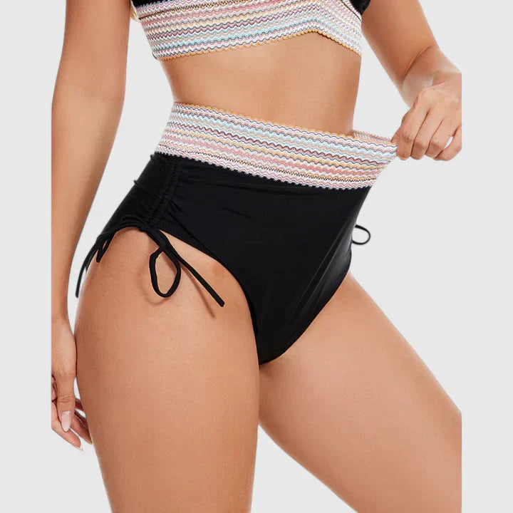 Frida – Bikini med hög midja och vågmönster
