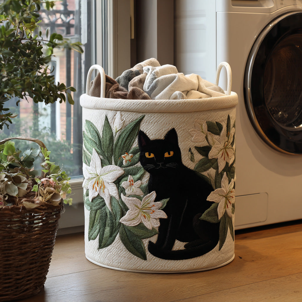 Edit – Quiltad förvaringskorg med kattmotiv