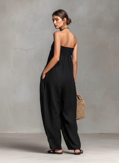 Marianne – Rymlig jumpsuit med bandeaukrage